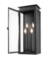 Four Light Outdoor Wall Light by Z-Lite - Nova Collection, Black Finish - 5018B-BK