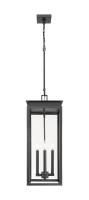 Four Light Outdoor Chain Mount Ceiling Fixture by Z-Lite - Nova Collection, Black Finish - 5018CHB-BK