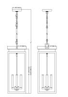 Four Light Outdoor Chain Mount Ceiling Fixture by Z-Lite - Nova Collection, Black Finish - 5018CHB-BK