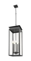 Five Light Outdoor Chain Mount Ceiling Fixture by Z-Lite - Nova Collection, Black Finish - 5018CHXL-BK