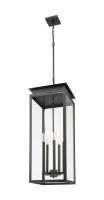 Five Light Outdoor Chain Mount Ceiling Fixture by Z-Lite - Nova Collection, Black Finish - 5018CHXL-BK