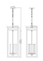 Five Light Outdoor Chain Mount Ceiling Fixture by Z-Lite - Nova Collection, Black Finish - 5018CHXL-BK