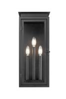 Three Light Outdoor Wall Light by Z-Lite - Nova Collection, Black Finish - 5018M-BK