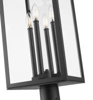 Four Light Outdoor Post Mounted Fixture by Z-Lite - Nova Collection, Black Finish - 5018PHBR-5010P-BK