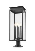 Four Light Outdoor Pier Mounted Fixture by Z-Lite - Nova Collection, Black Finish - 5018PHBR-533PM-BK