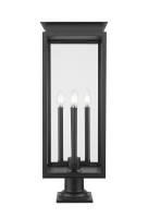 Four Light Outdoor Pier Mounted Fixture by Z-Lite - Nova Collection, Black Finish - 5018PHBR-533PM-BK