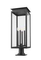 Four Light Outdoor Pier Mounted Fixture by Z-Lite - Nova Collection, Black Finish - 5018PHBR-533PM-BK