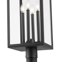 Four Light Outdoor Post Mounted Fixture by Z-Lite - Nova Collection, Black Finish - 5018PHBR-564P-BK