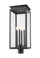Four Light Outdoor Post Mount Fixture by Z-Lite - Nova Collection, Black Finish - 5018PHBR-BK