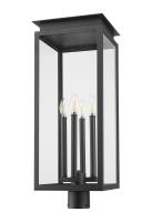 Four Light Outdoor Post Mount Fixture by Z-Lite - Nova Collection, Black Finish - 5018PHBR-BK