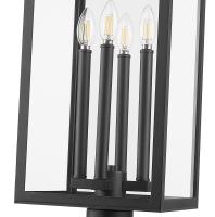 Four Light Outdoor Post Mount Fixture by Z-Lite - Nova Collection, Black Finish - 5018PHBR-BK