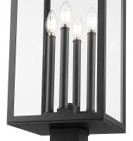 Four Light Outdoor Post Mounted Fixture by Z-Lite - Nova Collection, Black Finish - 5018PHBS-536P-BK