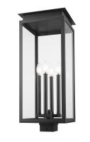 Four Light Outdoor Post Mount Fixture by Z-Lite - Nova Collection, Black Finish - 5018PHBS-BK