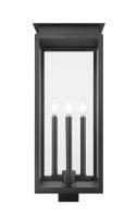 Four Light Outdoor Post Mount Fixture by Z-Lite - Nova Collection, Black Finish - 5018PHBS-BK