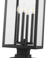 Four Light Outdoor Pier Mounted Fixture by Z-Lite - Nova Collection, Black Finish - 5018PHBS-SQPM-BK