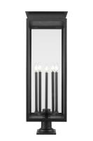 Five Light Outdoor Pier Mounted Fixture by Z-Lite - Nova Collection, Black Finish - 5018PHXLR-533PM-BK