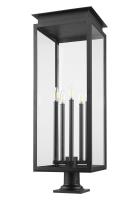 Five Light Outdoor Pier Mounted Fixture by Z-Lite - Nova Collection, Black Finish - 5018PHXLR-533PM-BK