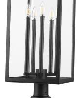 Five Light Outdoor Pier Mounted Fixture by Z-Lite - Nova Collection, Black Finish - 5018PHXLR-533PM-BK