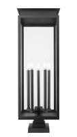 Five Light Outdoor Pier Mounted Fixture by Z-Lite - Nova Collection, Black Finish - 5018PHXLS-SQPM-BK