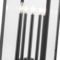Five Light Outdoor Pier Mounted Fixture by Z-Lite - Nova Collection, Black Finish - 5018PHXLS-SQPM-BK