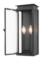 Two Light Outdoor Wall Sconce by Z-Lite - Nova Collection, Black Finish - 5018S-BK