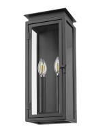 Two Light Outdoor Wall Sconce by Z-Lite - Nova Collection, Black Finish - 5018S-BK