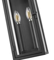 Two Light Outdoor Wall Sconce by Z-Lite - Nova Collection, Black Finish - 5018S-BK
