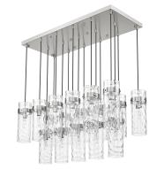 17 Light Linear Chandelier by Z-Lite - Fontaine Collection, Brushed Nickel Finish - 7002P5-17L-BN