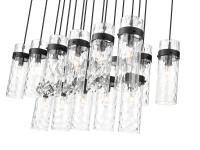 17 Light Linear Chandelier by Z-Lite - Fontaine Collection, Matte Black Finish - 7002P5-17L-MB