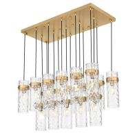 17 Light Linear Chandelier by Z-Lite - Fontaine Collection, Rubbed Brass Finish - 7002P5-17L-RB