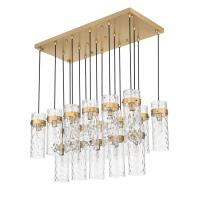 17 Light Linear Chandelier by Z-Lite - Fontaine Collection, Rubbed Brass Finish - 7002P5-17L-RB