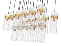 17 Light Linear Chandelier by Z-Lite - Fontaine Collection, Rubbed Brass Finish - 7002P5-17L-RB