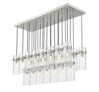 23 Light Linear Chandelier by Z-Lite - Fontaine Collection, Brushed Nickel Finish - 7002P5-23L-BN