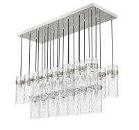 23 Light Linear Chandelier by Z-Lite - Fontaine Collection, Brushed Nickel Finish - 7002P5-23L-BN
