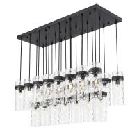 23 Light Linear Chandelier by Z-Lite - Fontaine Collection, Matte Black Finish - 7002P5-23L-MB