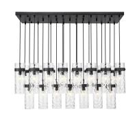 23 Light Linear Chandelier by Z-Lite - Fontaine Collection, Matte Black Finish - 7002P5-23L-MB