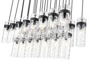 23 Light Linear Chandelier by Z-Lite - Fontaine Collection, Matte Black Finish - 7002P5-23L-MB