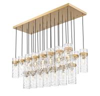 23 Light Linear Chandelier by Z-Lite - Fontaine Collection, Rubbed Brass Finish - 7002P5-23L-RB