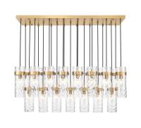 23 Light Linear Chandelier by Z-Lite - Fontaine Collection, Rubbed Brass Finish - 7002P5-23L-RB