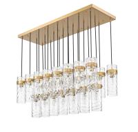 23 Light Linear Chandelier by Z-Lite - Fontaine Collection, Rubbed Brass Finish - 7002P5-23L-RB