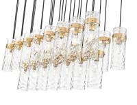 23 Light Linear Chandelier by Z-Lite - Fontaine Collection, Rubbed Brass Finish - 7002P5-23L-RB
