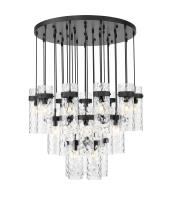 27 Light Chandelier by Z-Lite - Fontaine Collection, Matte Black Finish - 7002P5-27R-MB