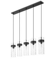 Five Light Linear Chandelier by Z-Lite - Fontaine Collection, Matte Black Finish - 7002P5-5L-MB