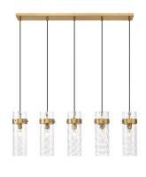 Five Light Linear Chandelier by Z-Lite - Fontaine Collection, Rubbed Brass Finish - 7002P5-5L-RB