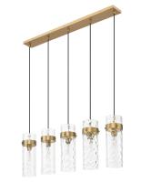 Five Light Linear Chandelier by Z-Lite - Fontaine Collection, Rubbed Brass Finish - 7002P5-5L-RB