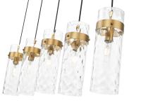 Five Light Linear Chandelier by Z-Lite - Fontaine Collection, Rubbed Brass Finish - 7002P5-5L-RB