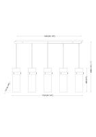 Five Light Linear Chandelier by Z-Lite - Fontaine Collection, Rubbed Brass Finish - 7002P5-5L-RB