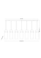 Seven Light Linear Chandelier by Z-Lite - Fontaine Collection, Brushed Nickel Finish - 7002P5-7L-BN