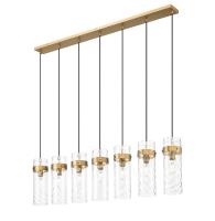 Seven Light Linear Chandelier by Z-Lite - Fontaine Collection, Rubbed Brass Finish - 7002P5-7L-RB