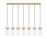 Seven Light Linear Chandelier by Z-Lite - Fontaine Collection, Rubbed Brass Finish - 7002P5-7L-RB